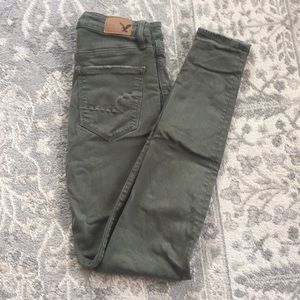 American Eagle Olive High-Rise Jeggings